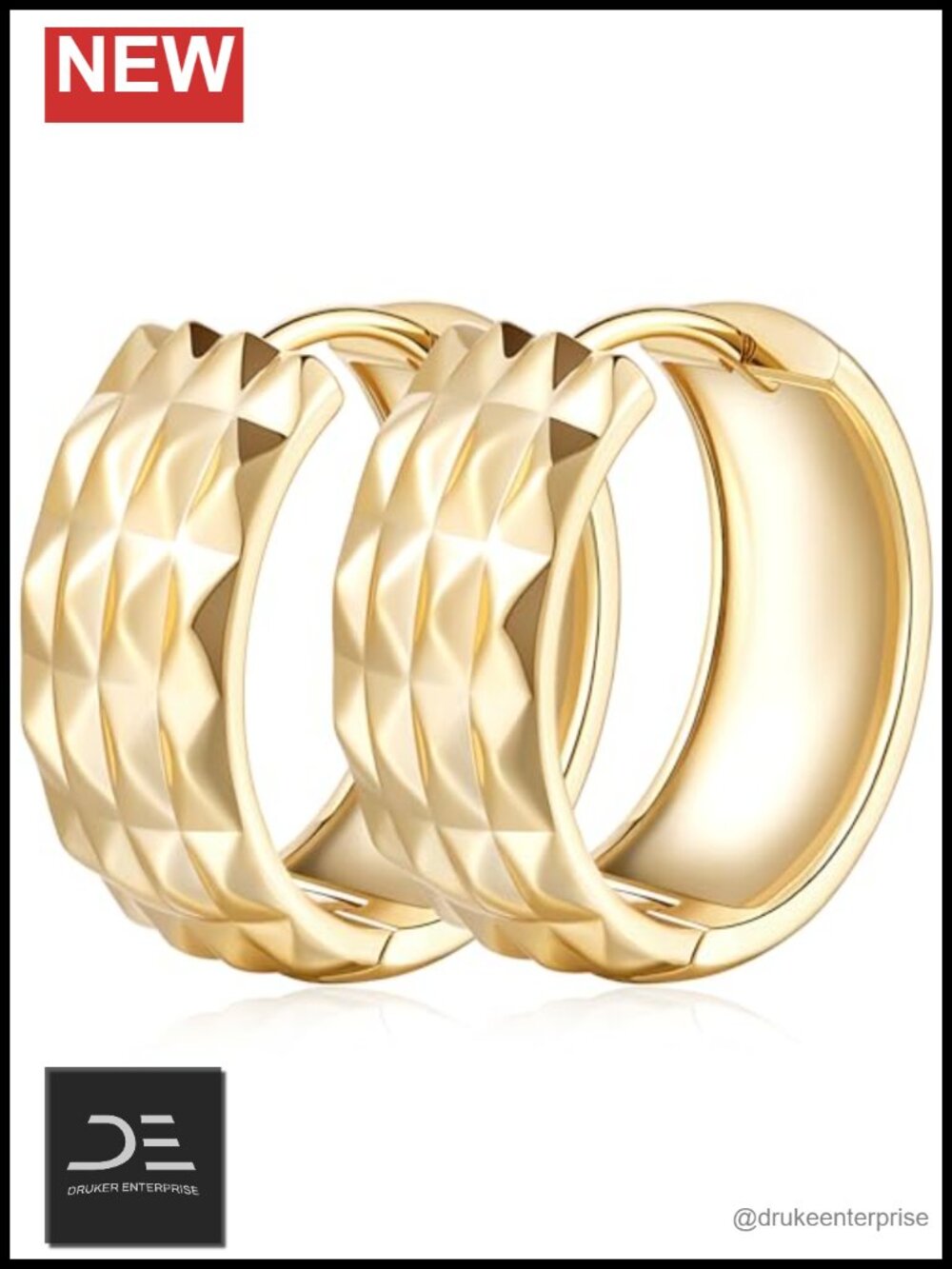 14k Gold Plated Chunky Hoop Earrings for Women Hypoallergenic